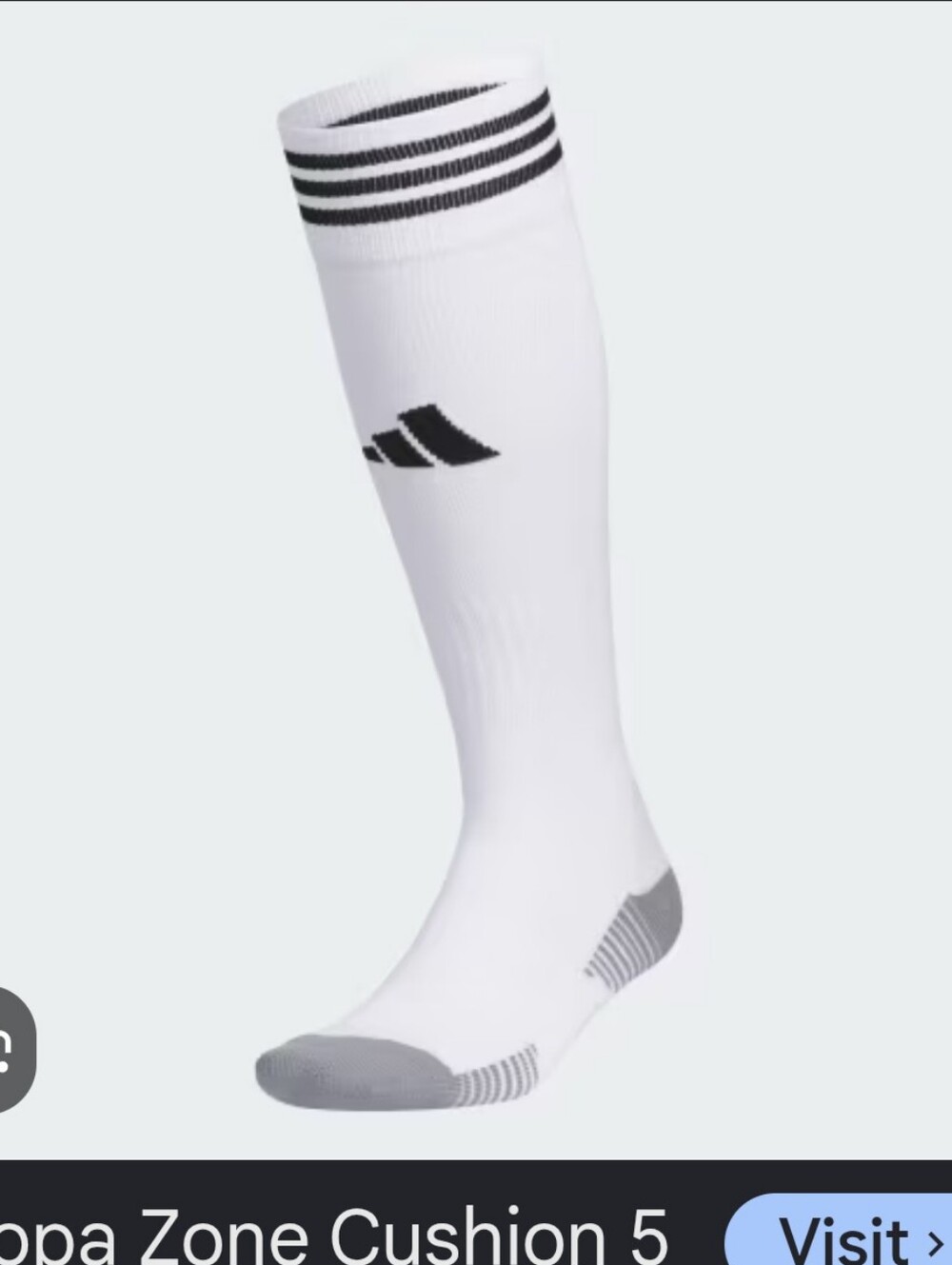 adidas Copa Zone Cushion IV OTC Soccer Socks White Grey Size L Futbol Sports